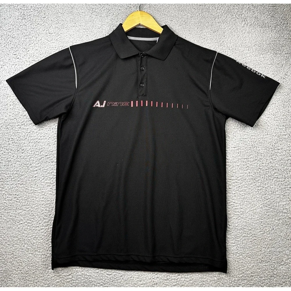 Vintage Reebok Allen Iverson AI Nine Polo Shirt Black Red Mens XL NWT Deadstock